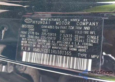 2024 Hyundai Tucson Hybrid N Line from USA, damaged, VIN KM8JFCD11RU181165